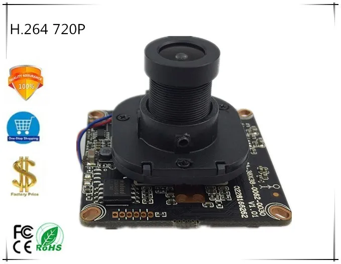 

Network HD IP Camera Module Board with Lens IRC 2.8-12mm FishEye Panorama 1280*720 720P 38*38mm CMOS H.264 ONVIF CMS XMEYE P2P
