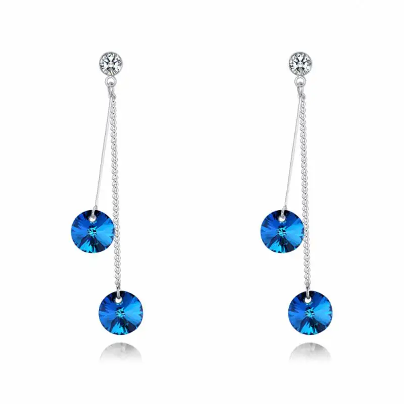 

TRACYSWING Element Brand Real Austrian Crystals Fashion Heart trendy Dangle Earrings For Women Gift Th-131520