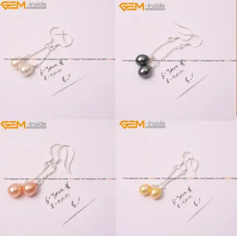  Freshwater Pearl Sterling Silver S925 Earrings Fr...