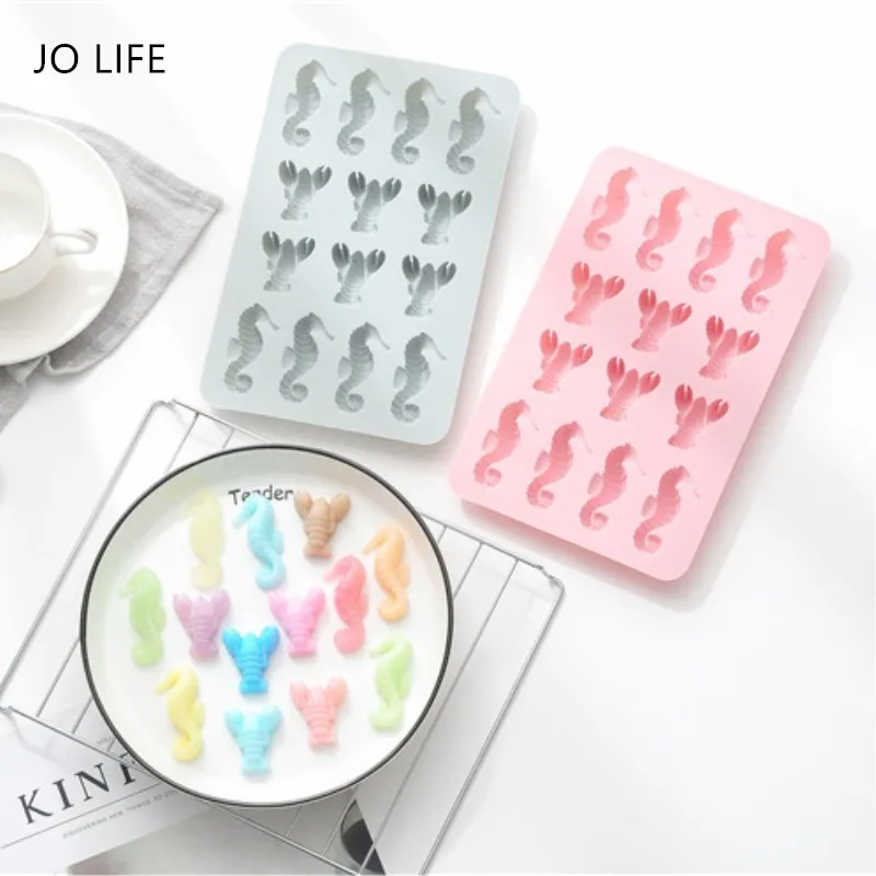 

JO LIFE Silicone Baking Decoration Tool Hippocampus Lobster Shrimp Fondant Cake Mold Chocolate Mold