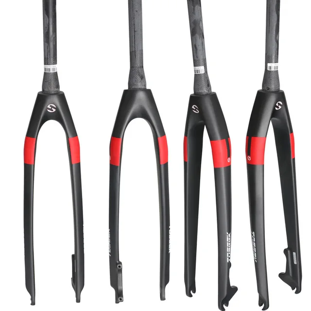 TOSEEK Full carbon fiber mountain bike fork hard fork fit disc brake matte finish 1 1/8 28.6mm