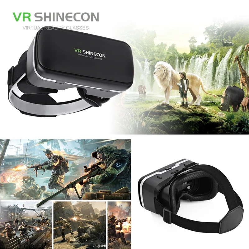 VR Shinecon 6,0 Виртуальная реальность 3D очки гарнитура Версия Google картон фильм VR коробка для Android iOS телефон samsung Galaxy