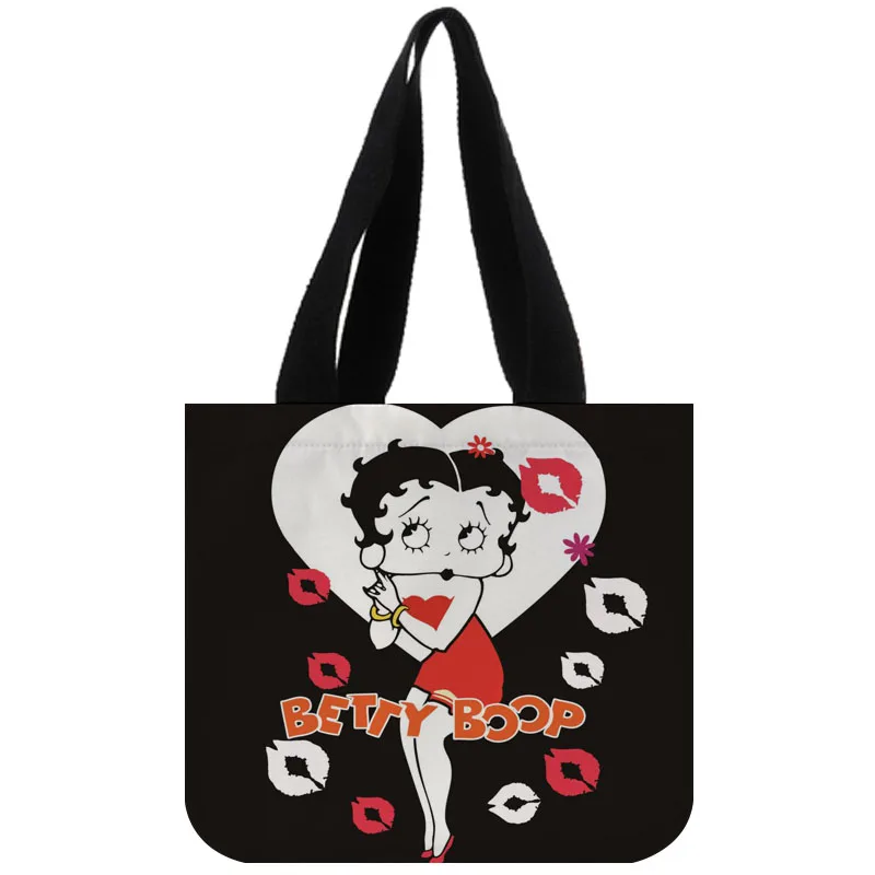 Сумка-тоут из хлопка и холста на заказ Betty Boop Shopping Складная многоразовая сумка с собственным логотипом оптом - Цвет: 39