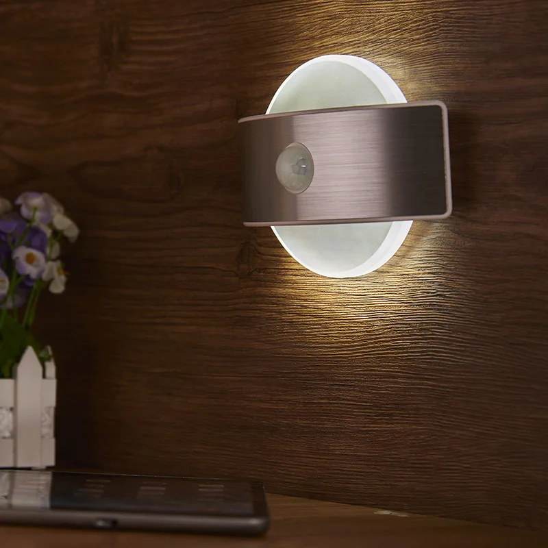 Infrared PIR Motion Sensor LED Night Light Wall Bedside ...