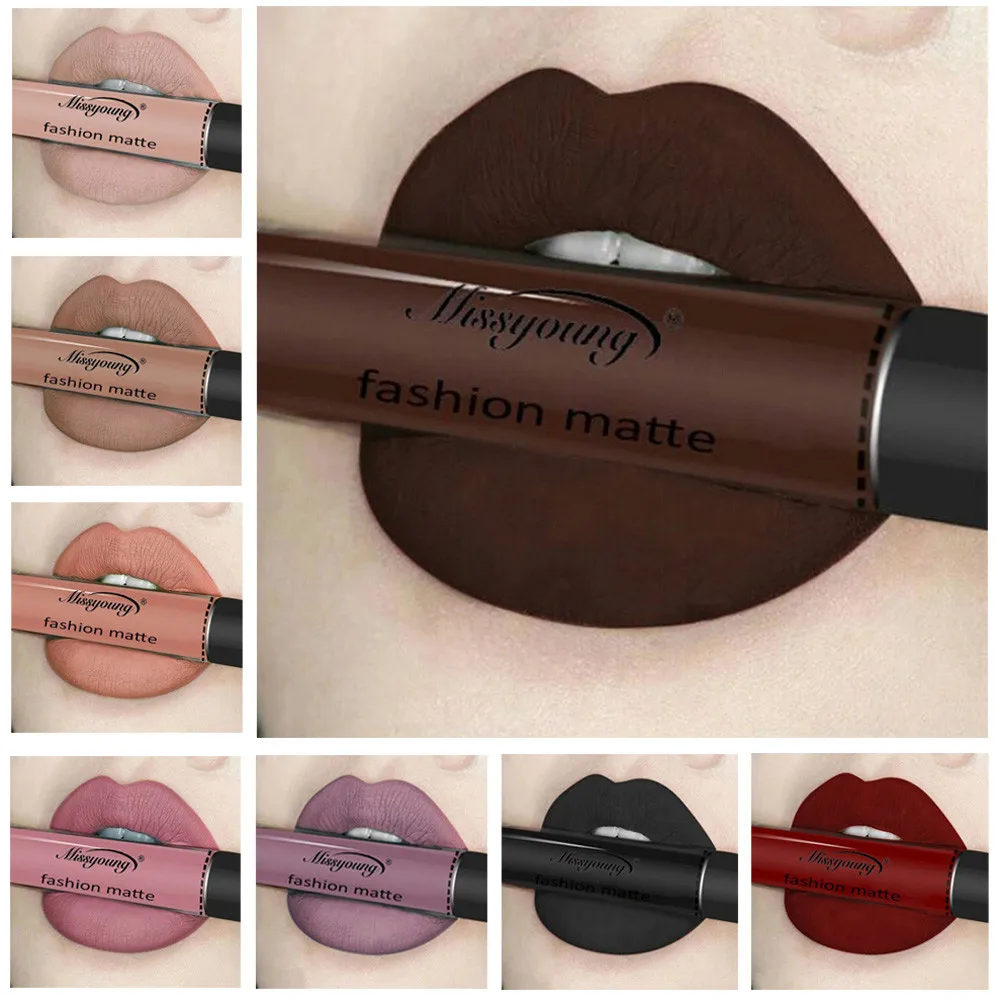

MISS YOUNG Matte Lipstick Waterproof Long Lasting Liquid Lipstick Moisturizer Velvet Lipstick Hot Sexy batom liquido mate