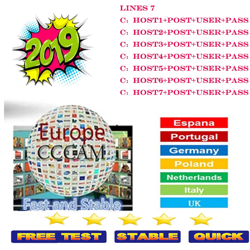 

Satellite tv receiver cccam cline for 1 year europe cccam spain lines clines lineas ccam 1 year spain server hd estable