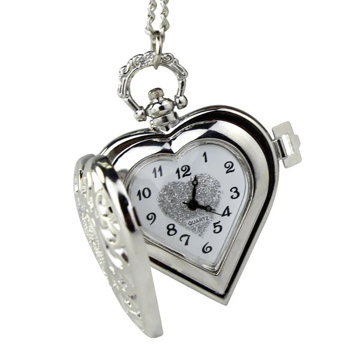 Новое поступление, кварцевые карманные часы, аналоговые в виде кулона, ожерелье для мужчин и женщин, подвеска на цепочке, ожерелье в форме сердца, полые винтажные часы relojes
