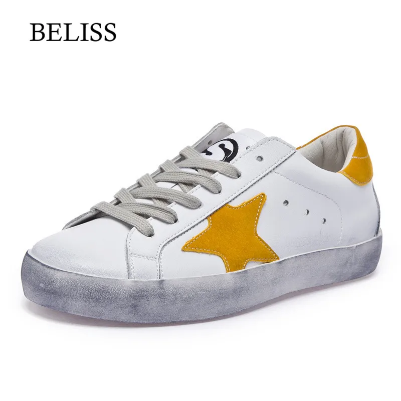 

BELISS Spring Autumn Women Sneakers Comfortable Shoes For Women Platform Flats Fashion Women's Casual White Shoes Lace Up S76