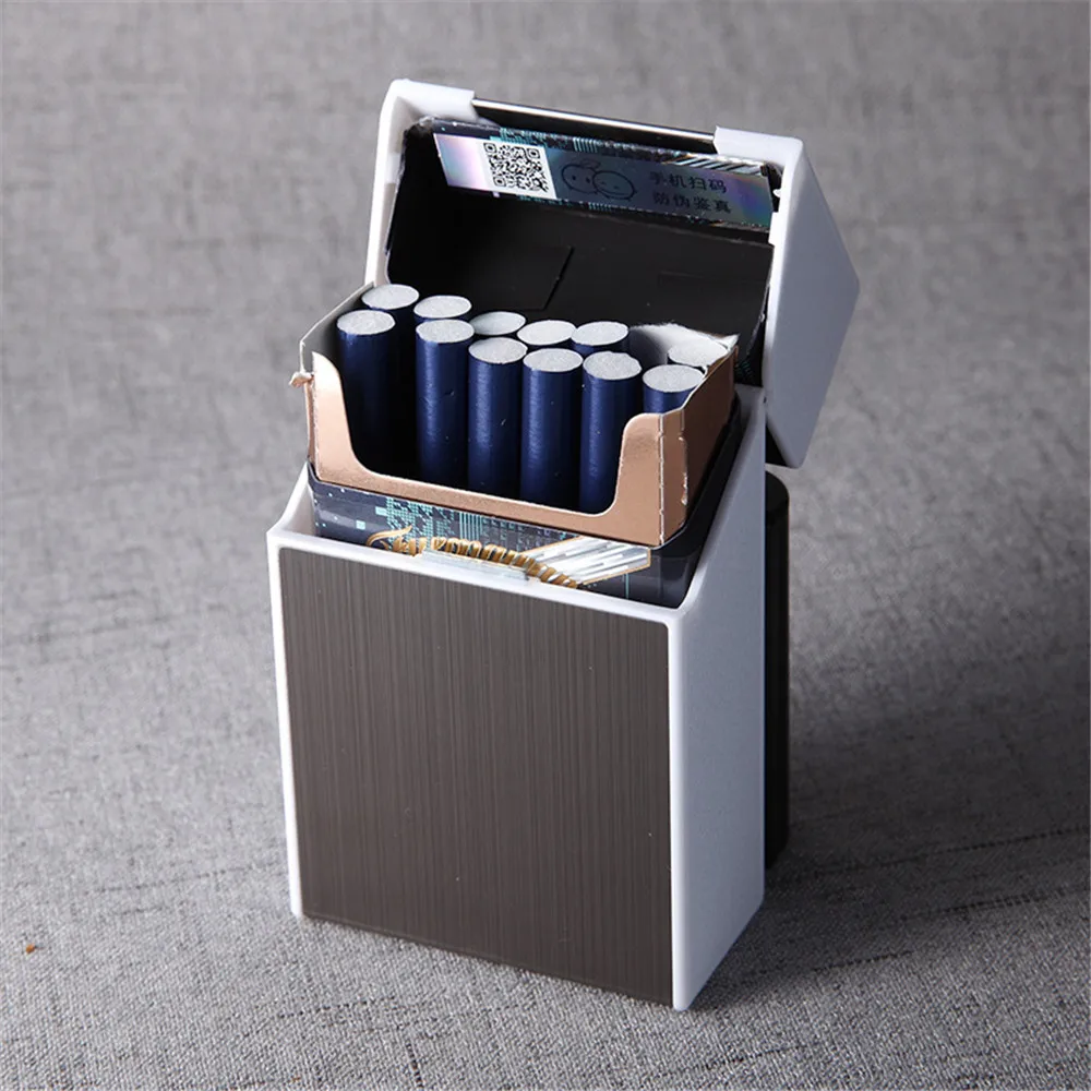 

2-in-1 New Cigarette Case Box Lighter for Smoking Flameless Aluminum Alloy USB