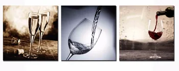 

3 Panels (No Frame)Giclee Wine Cups Painting on Canvas Wall Art Cuadros Picture for Home Decor Living Room Morden Canvas Print