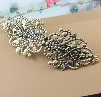 

bronze plated filigree hair clip bobby pin for DIY accessories---30pcs/lot