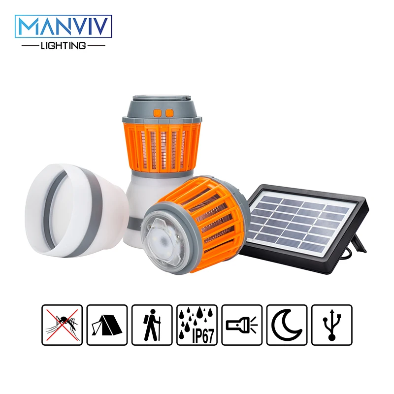 

LED Mosquito Killer UV Lamp IP67 Waterproof Insect Trap Lamp Solar USB Charge Anti Fly Repeller Bug Insect Repellent Zapper Lamp