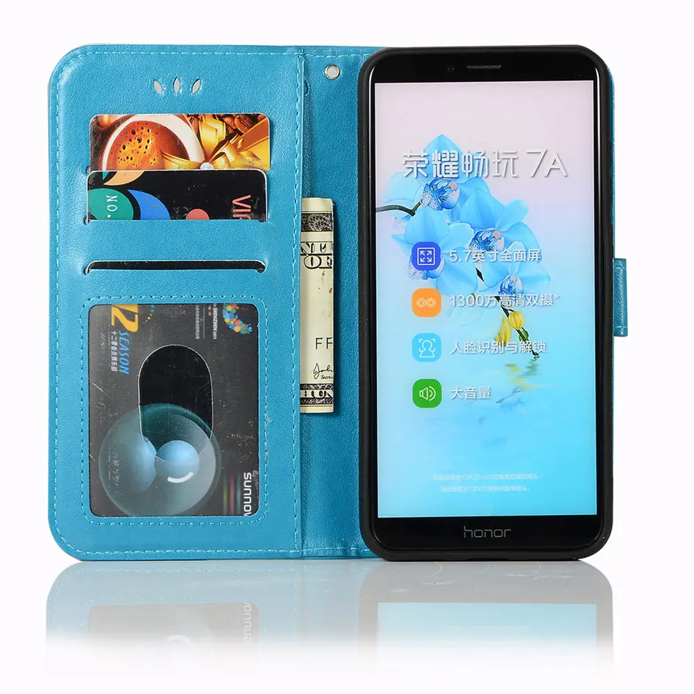 Флип кейс для Huawei Honor 7C 5 7 ''AUM L41 Honor7C кожаный чехол телефона с бабочками C7 AUM