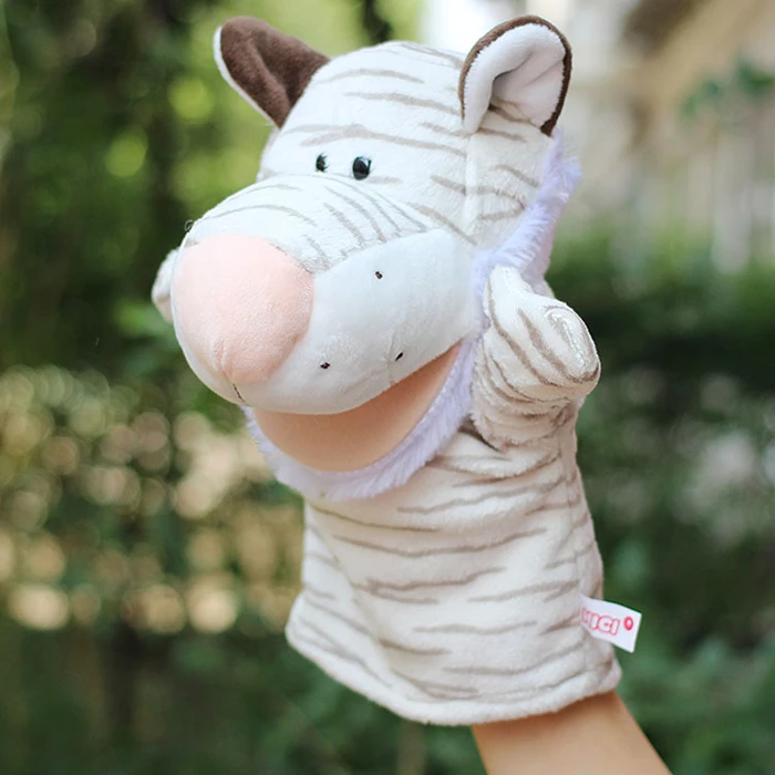 Новые детские подарки игрушка, кукольный рук плюшевый тигр кукла Игрушечные лошадки куклы рот будет двигаться