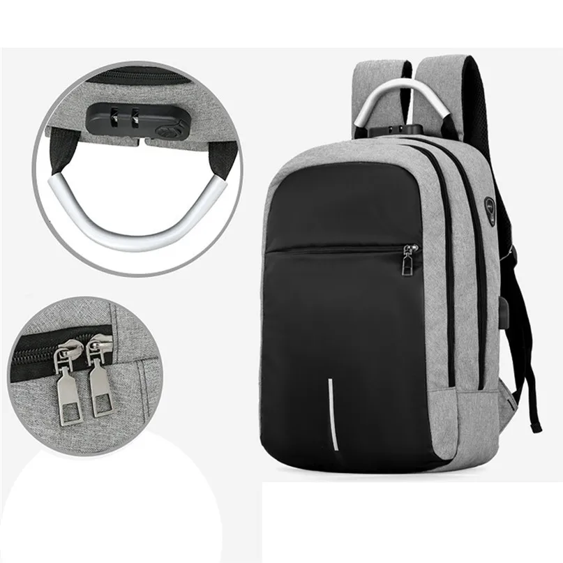 Sports Bag Outdoor USB Charge Camping Hiking Backpack Lock Shoulder Business Travel Bag Code Lock Anti-Theft Backpack #2D04 (7)