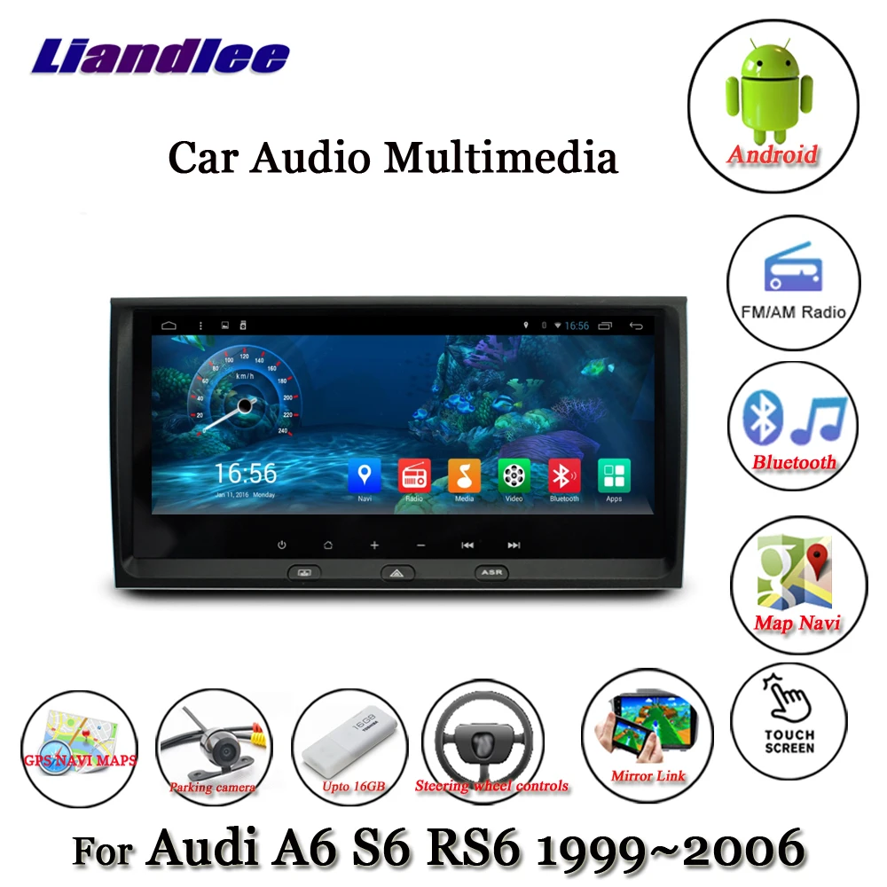 Liandlee для Audi A6 S6 RS6 1999 ~ 2006 Android Системы Радио Стерео Carplay Камера BT ТВ gps Map Navi навигации Экран мультимедиа