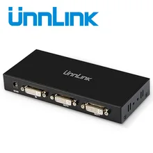 Unnlink DVI Splitter 1X2 DVI-D Video DVI Splitters 1 In 2 Out DVI Distributor UHD 4K@30Hz for TV box projector monitor computer