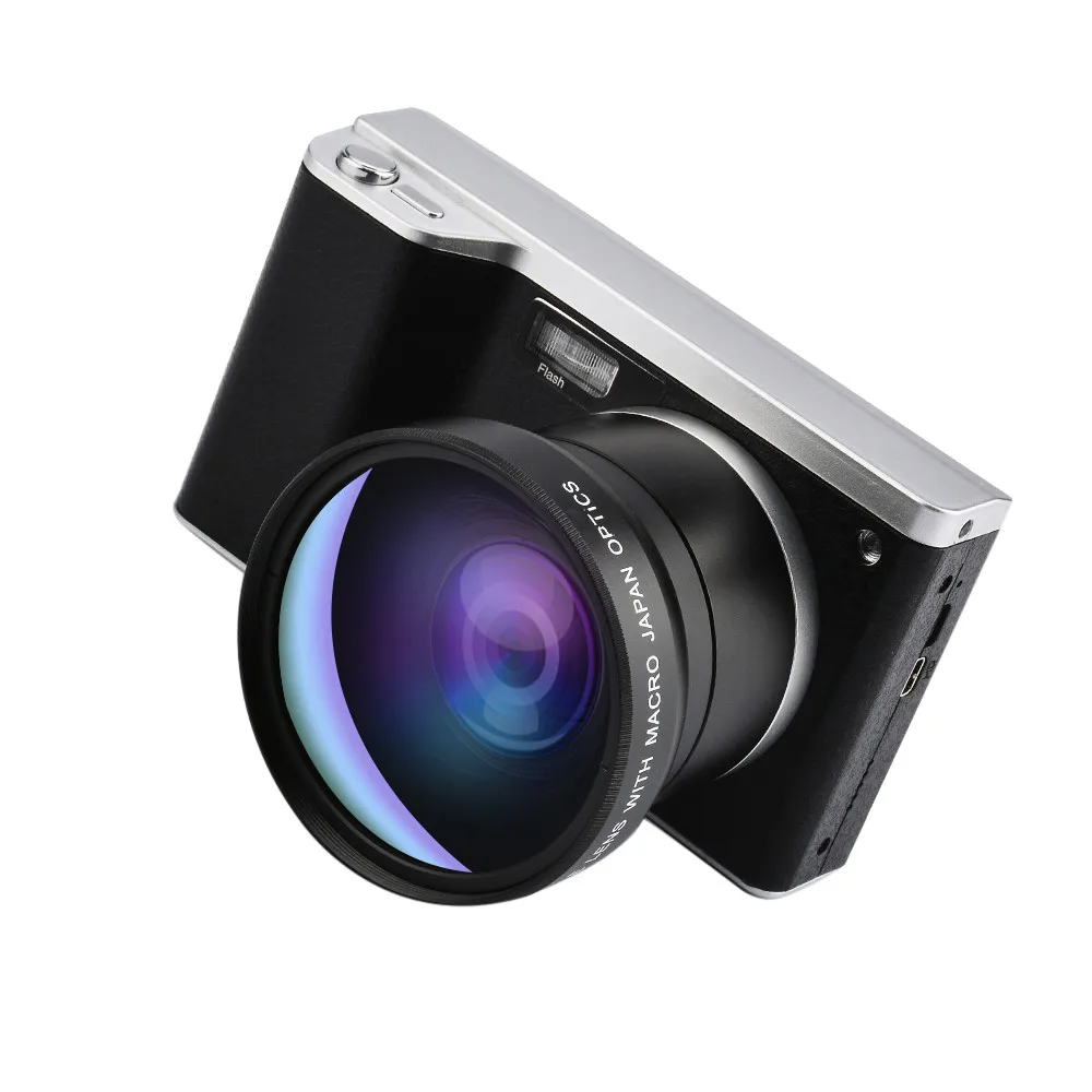 Цифровая видеокамера Full HD 1080P 24.0MP Vlogging камера с широкоугольным объективом и 32 Гб sd-картой вспышка Z626 - Color: Black