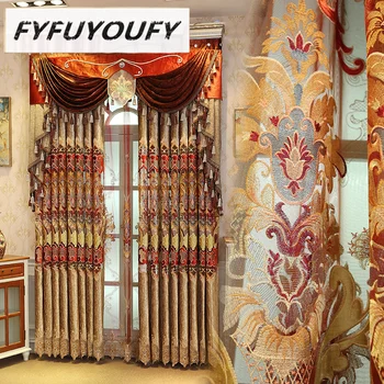

European blackout curtains for Bedroom Bay window quality curtains for Living room with Window Treatment Drap Tulle curtains