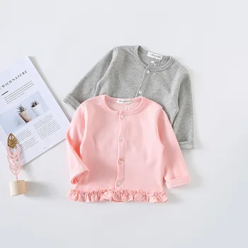 

New Spring Autumn Baby Girl Clothes Girls Kitted Coat Kids Long Sleeve O-neck Jackets Shirt Toddler Kids Sweater Cardigan Outfit