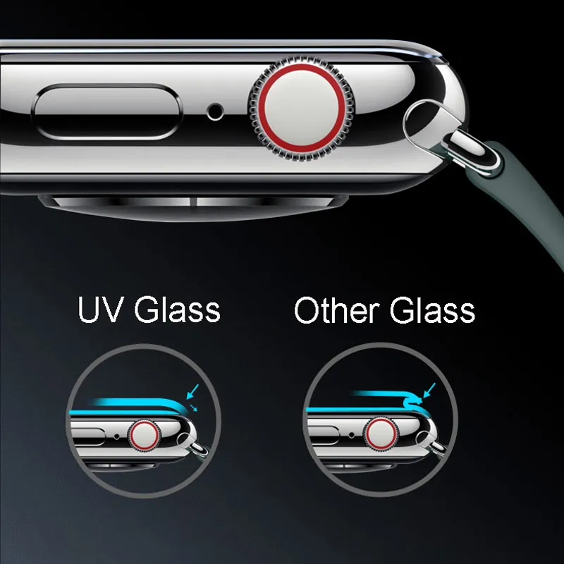 Clear Curved UV Liquid Full Glue Tempered Glass For Apple Watch 38mm 42mm 40mm 44mm For Apple Watch 4 3 2 1 Screen Protector