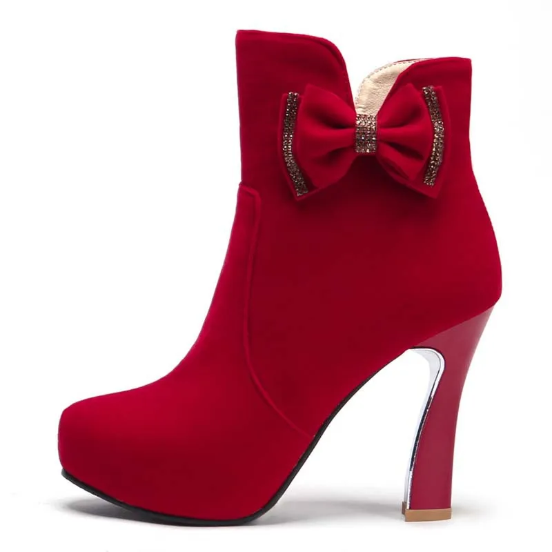 

ENMAYER new arrive women boots round toe high heels platforms fashion ankle boots black blue zipper sexy pumps shoes 3 colors