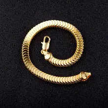 Mostyle Новая мода 8 мм мужской браслет цепь полированная Золотая цепь браслет для мужчин