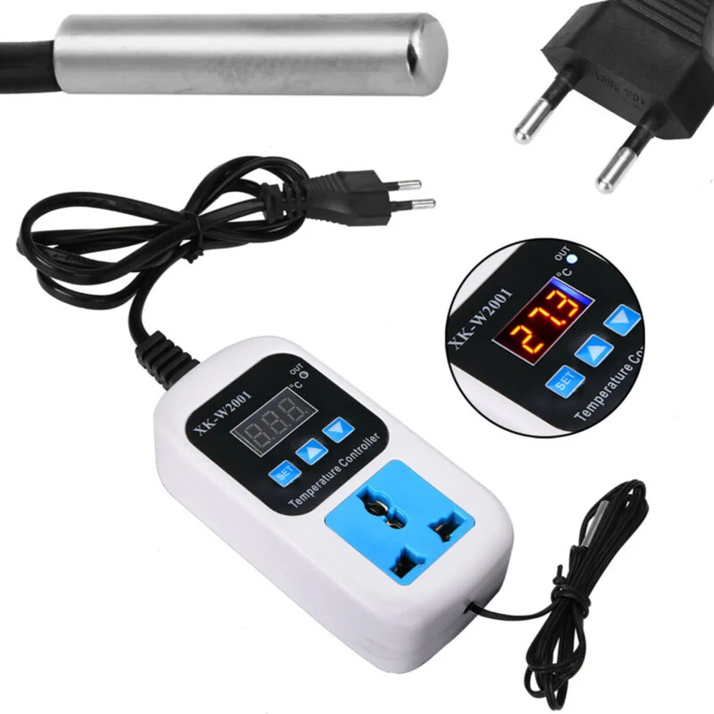 

Electronic Thermostat Digital Breeding Temperature Controller Automatic Switch with Socket EU Plug