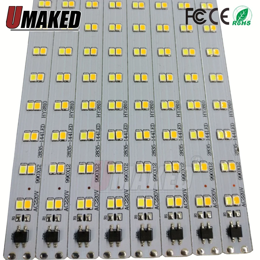 

50pcs ac 220v LED rigid strip Driverless, 220v SMD 5730 2835 led bar light no need power under counter factory use