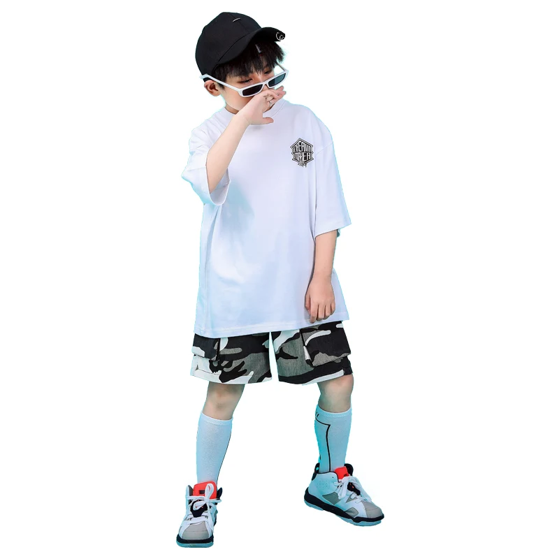 Toddler boy summer clothes 2019 6 8 10 12 14 16Years hip hop pants tshirt dance jazz costumes kids girls sets clothing 130 140  (13)
