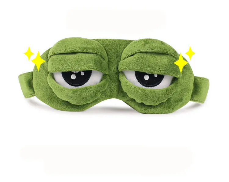 Забавная креативная маска для глаз Pepe the Frog Sad 3D мультяшная плюшевая сна милый