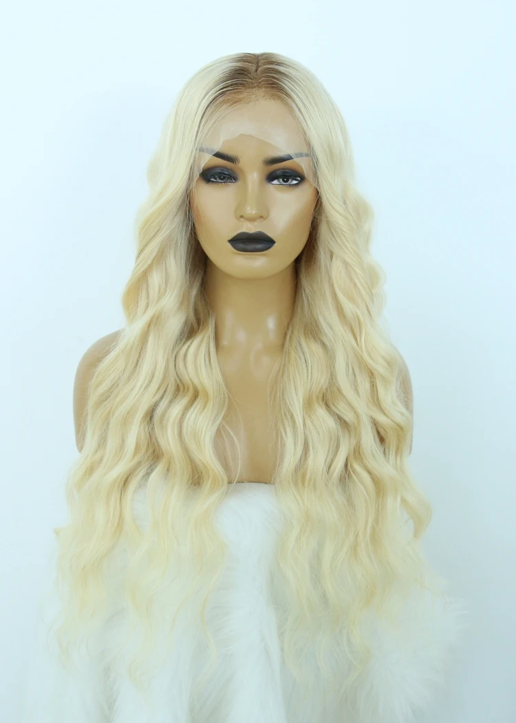 QueenKing hair Front Lace Wig 180% Density Ombre Color Ombre Wigs T6/613 Brazilian Remy hair Free Shipping Overnight
