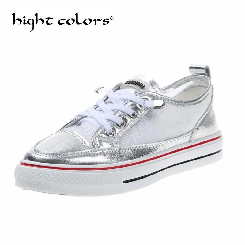 

Casual Shoes Female 2019 Summer Flat Bottom Mesh Breathable Lace Sneakers Round Head Students Wild White Shoes zapatos de mujer