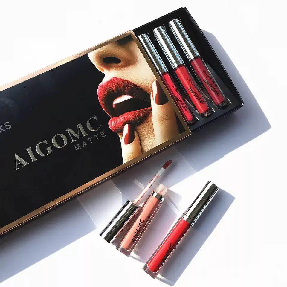 

AIGOMC Lip Gloss Makeup Matte Liquid Lipstick Women Lips Tint Matt 12 Colors Make up Cosmetics Mate Batom Lip Stick Maquillaje