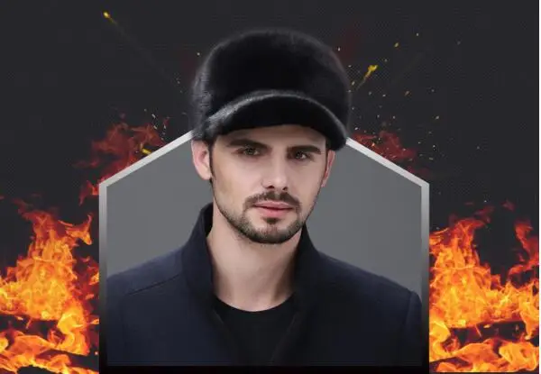 Меховые шапки для зимы, Мужская бейсболка из натурального меха норки ...