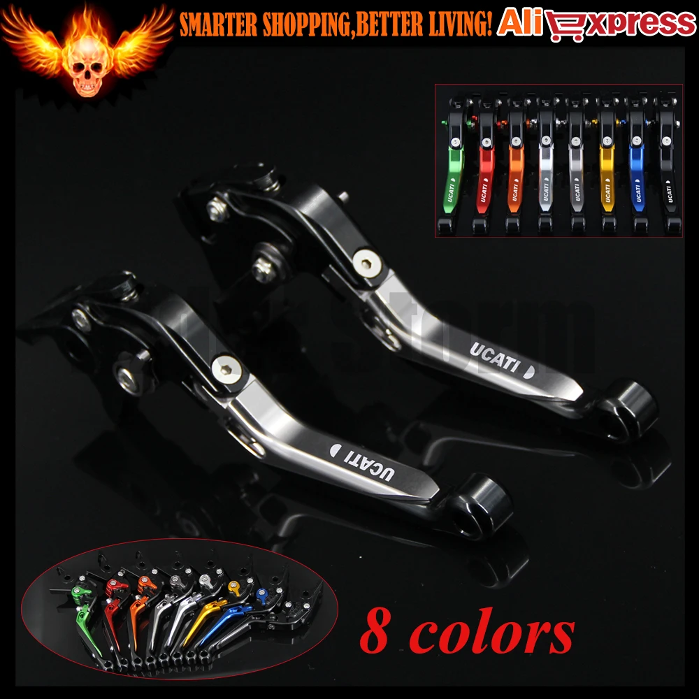 

Titanium Black 8 Colors CNC Adjustable Folding Extendable Motorcycle Brake Clutch Levers For Ducati MONSTER M620 2002