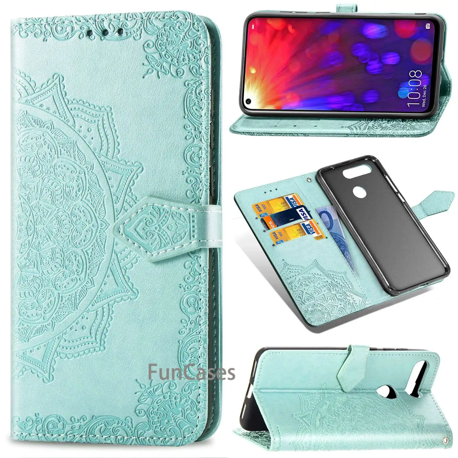 Чехол для huawei Honor V20 чехол роскошный с магнитной застежкой бумажник Винтаж из