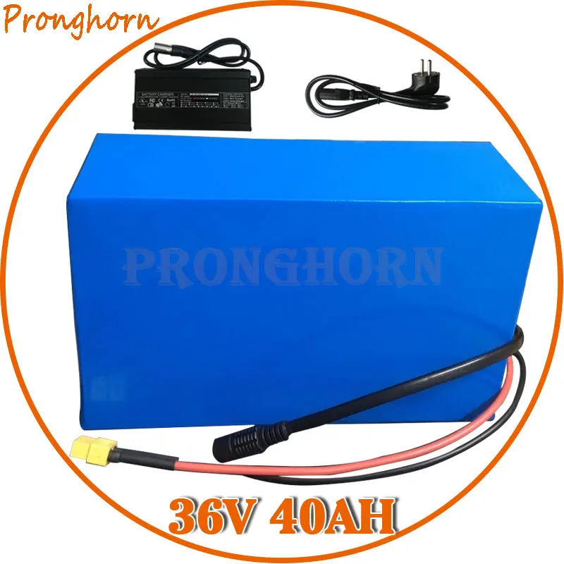 Высокая мощность 36 V 1500 W батарея 36 V 40Ah литиевая батарея 36 V 40Ah электрическая велосипедная батарея с 50A BMS и 42 V 5A зарядное устройство