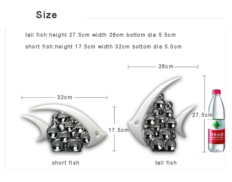 Bouble пара Поцелуй ваза в виде рыбы современные керамические предметы мебели для гостиной украшения дома Серебряный пузырь