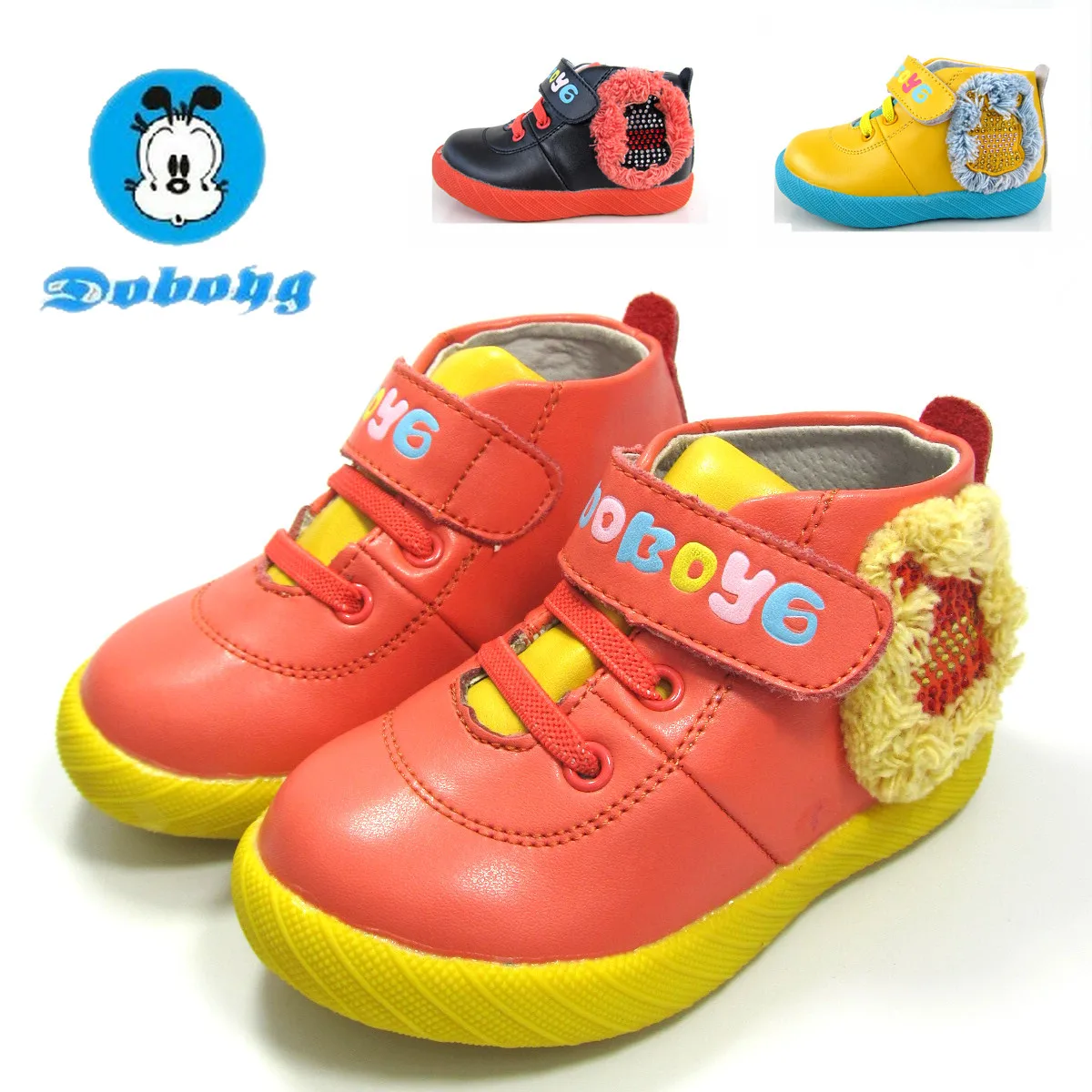 Spring and autumn BOB DOG children shoes solid color baby leather medium cut female child single