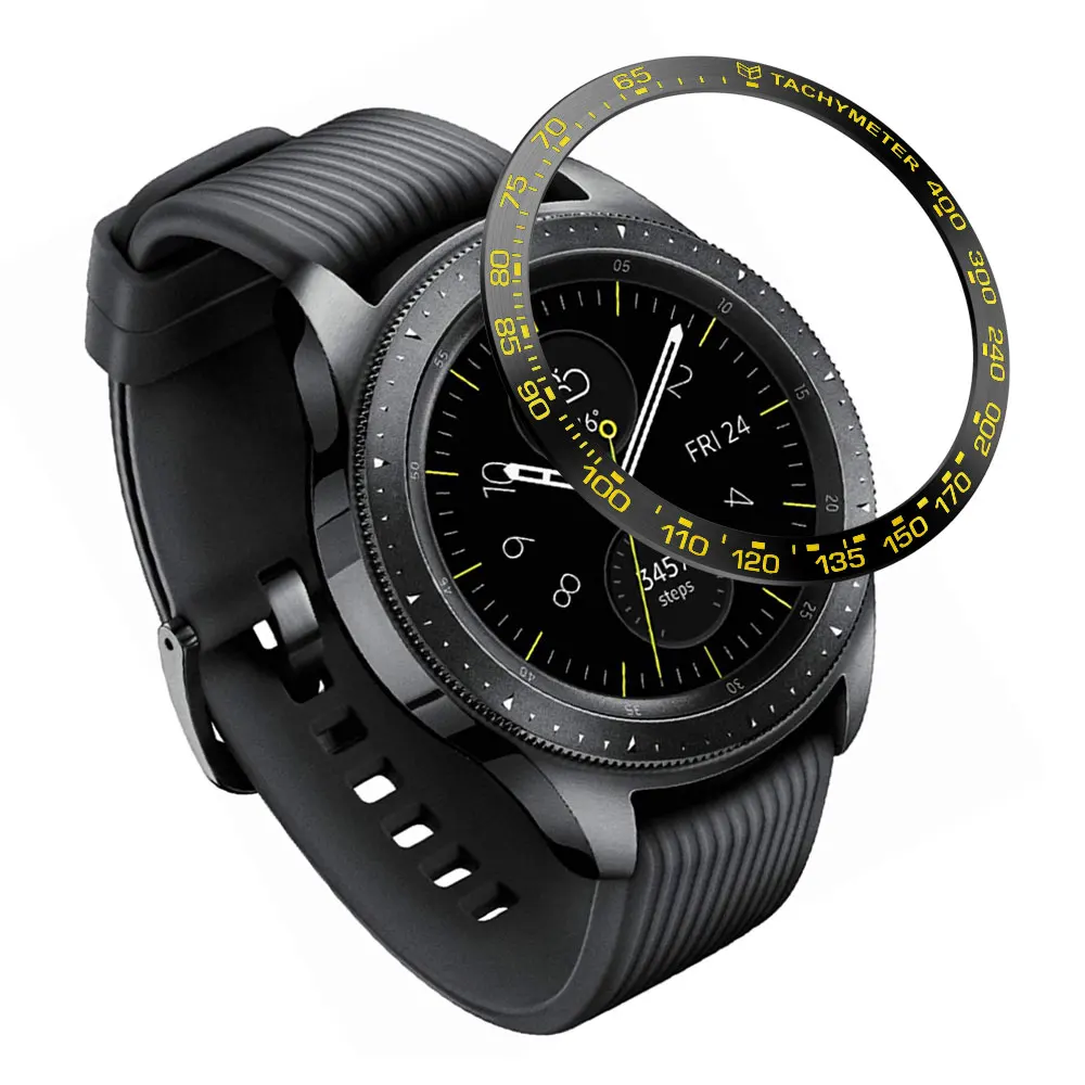 Смарт-чехол для часов samsung Galaxy watch 46 мм/42 мм/gear s3 frontier ободок кольцо клеющаяся крышка против царапин из нержавеющей стали - Цвет ремешка: watch 42mm B BLACK