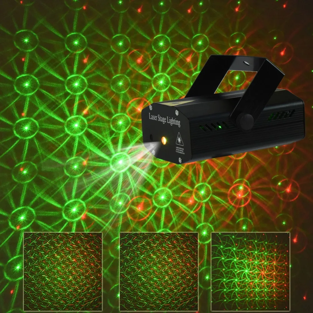 Retail Sale - Mini Laser Stage Lighting Effect Laser Projector Party DJ Disco Light (110-240V) with Tripod - 150mW 4in1 image 6