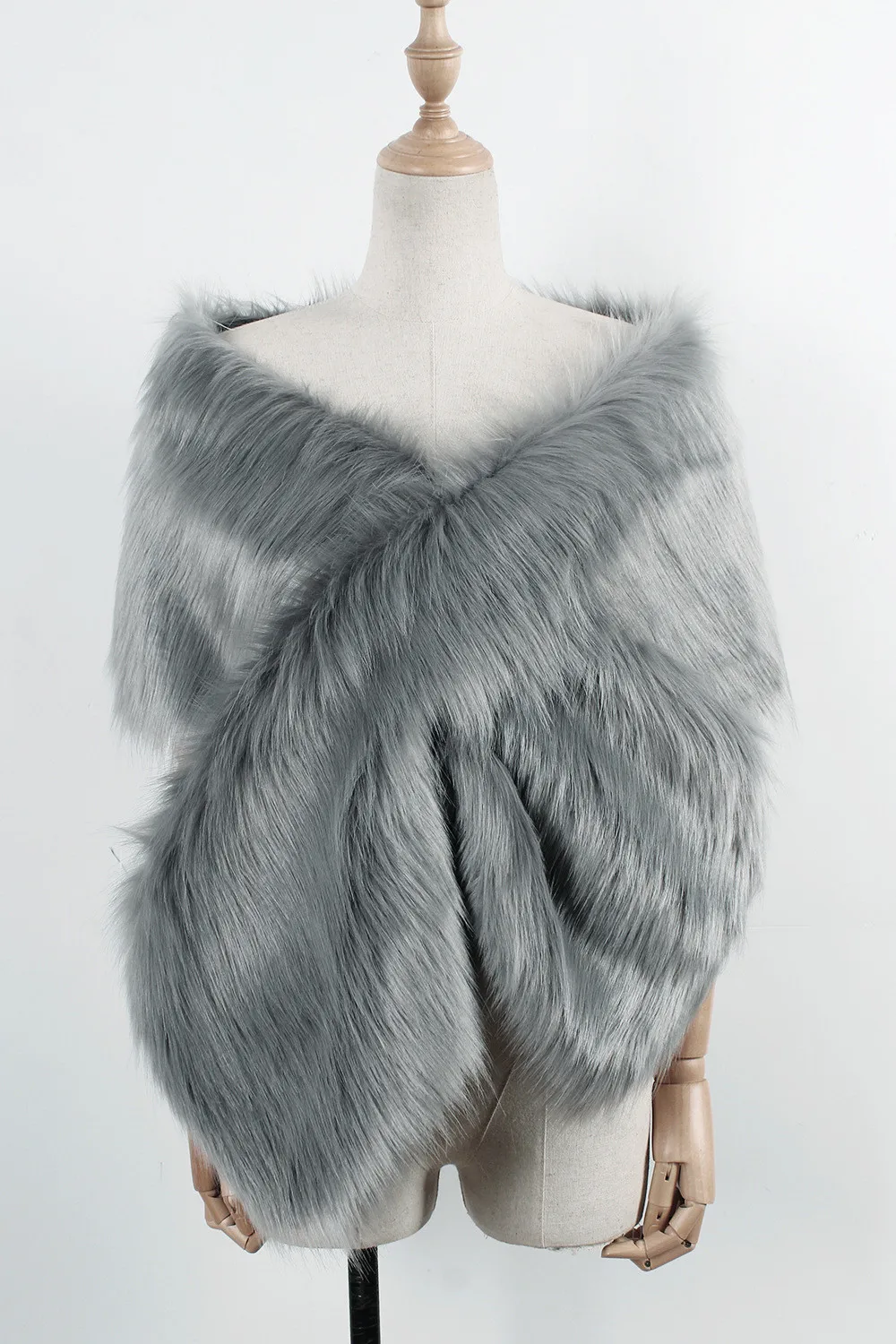 The autumn and winter new imitation fur big cape neck scarf multi-color joker scarf bride dress cross cape (13)