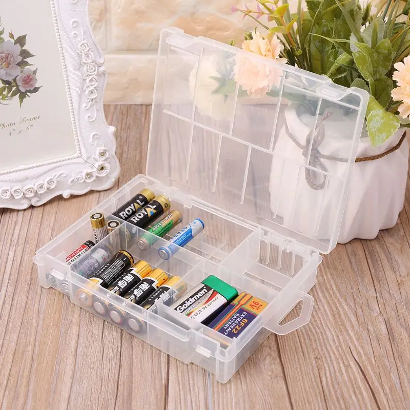 

Portable Plastic Battery Storage Case Organizer Holder Box Container For AA AAA C D 9V Batteries