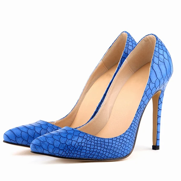 Женские туфли-лодочки; обувь леопардовой расцветки; пикантные свадебные туфли на высоком каблуке с острым носком; женские офисные модельные туфли на шпильке; Повседневная вечерняя Обувь - Цвет: Blue Shoes