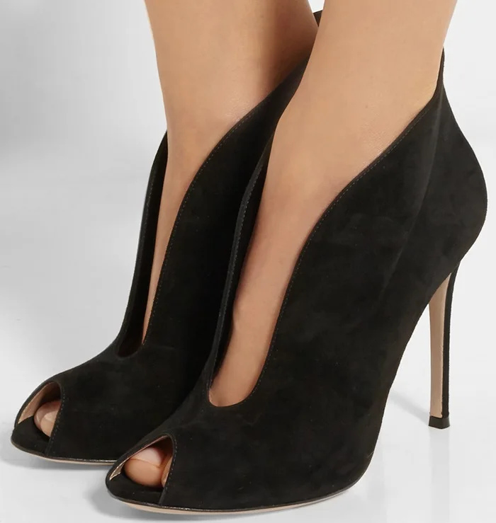 open toe short boots