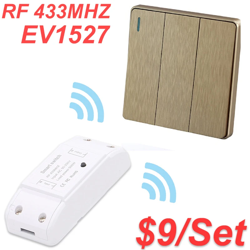 

Wireless Button Smart Switch Stick,Common Home Modification Diy Parts With 433mhz Remote Receiver Control for home light