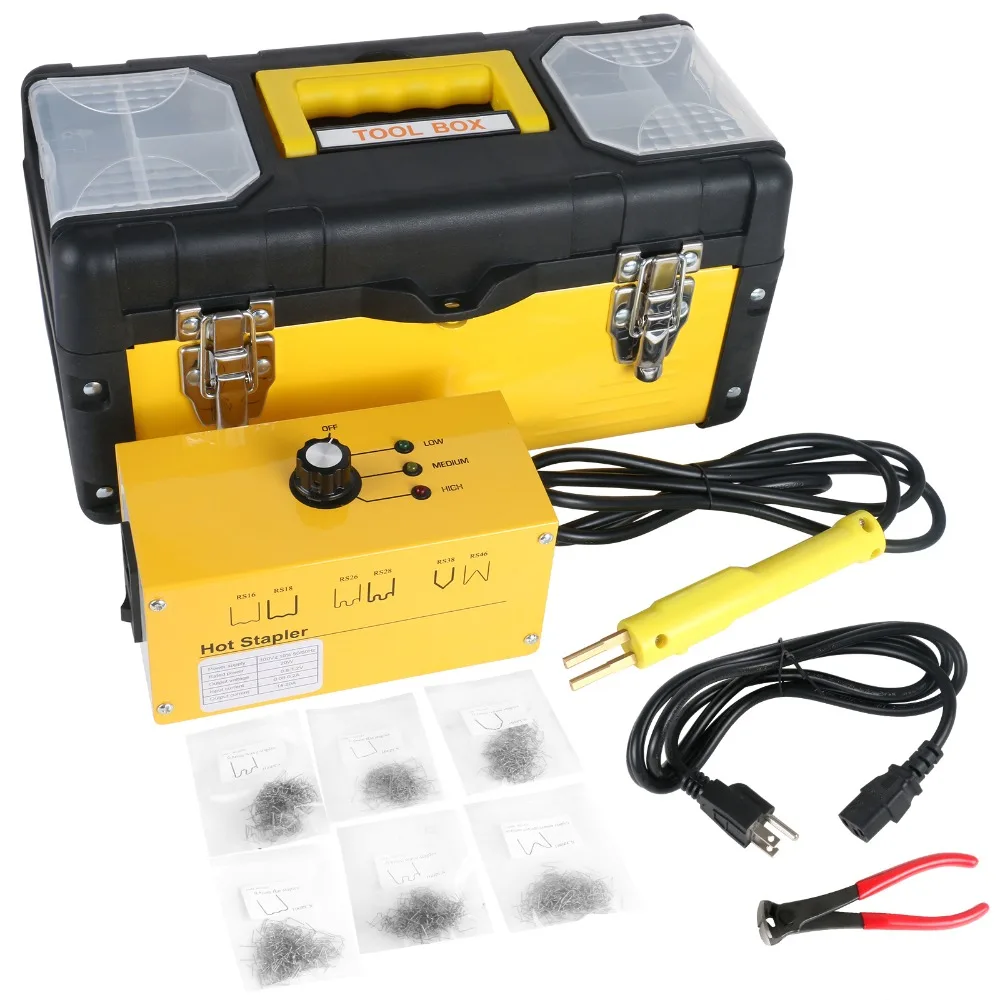

Hot Stapler Kit Welder Welding Machine 220V 110V AC with 600PCS Staples for Plastic Auto Bumper Body Repair