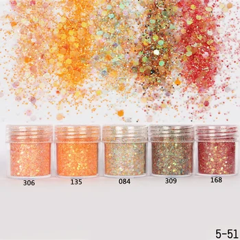 

Nail Art 10ml Orange Colorful Mixed Nail Glitter Powder Hexagon Shape Glitter Nail Powder Sheets Tips Nail Art Decoration 1Box