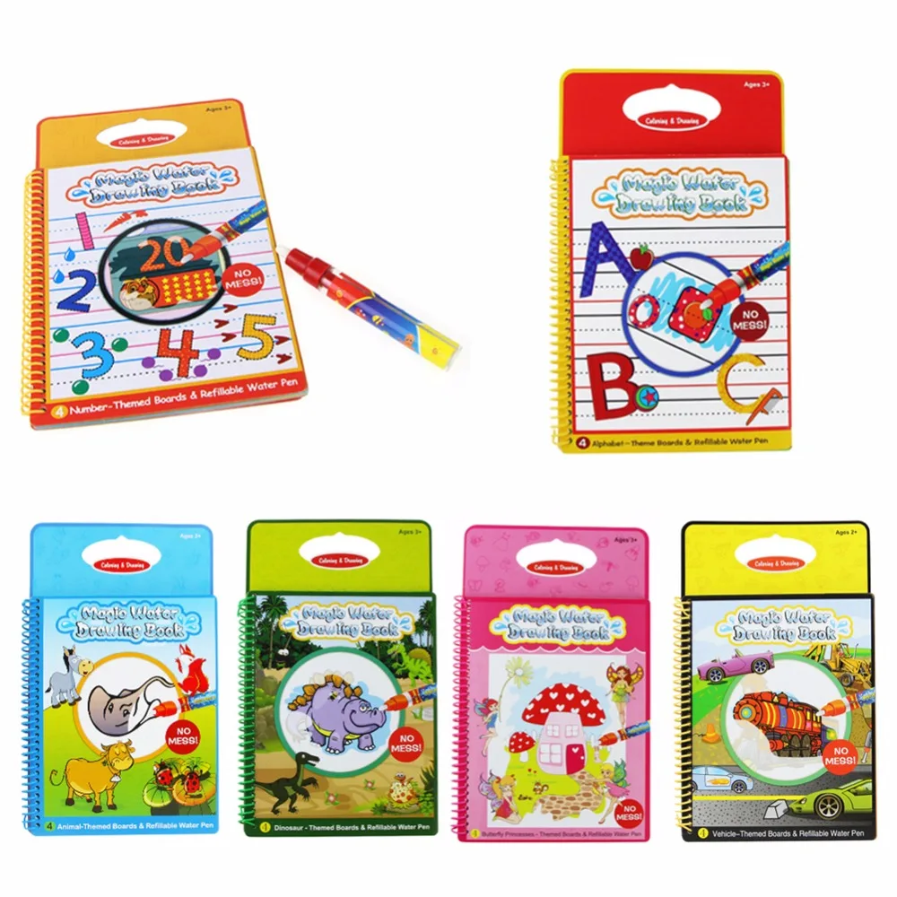 6-Colors-Magic-Water-Drawing-Book-Coloring-Book-Doodle-with-Magic-Pen-Painting-Board-Juguetes-For
